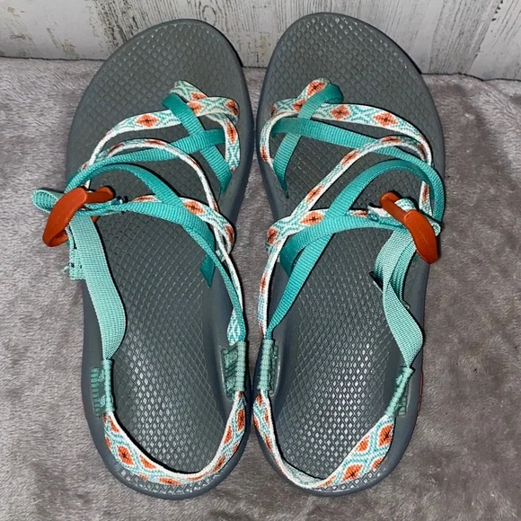 1229 Chaco Women's Aqua and Gray Sandals - Picture 7 of 9